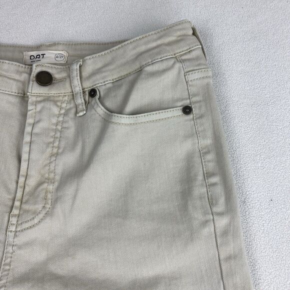 OAT New York High Rise Wide Leg Crop Pants Womens 4 Raw Hem 27W Oatmilk Spring - Picture 12 of 16